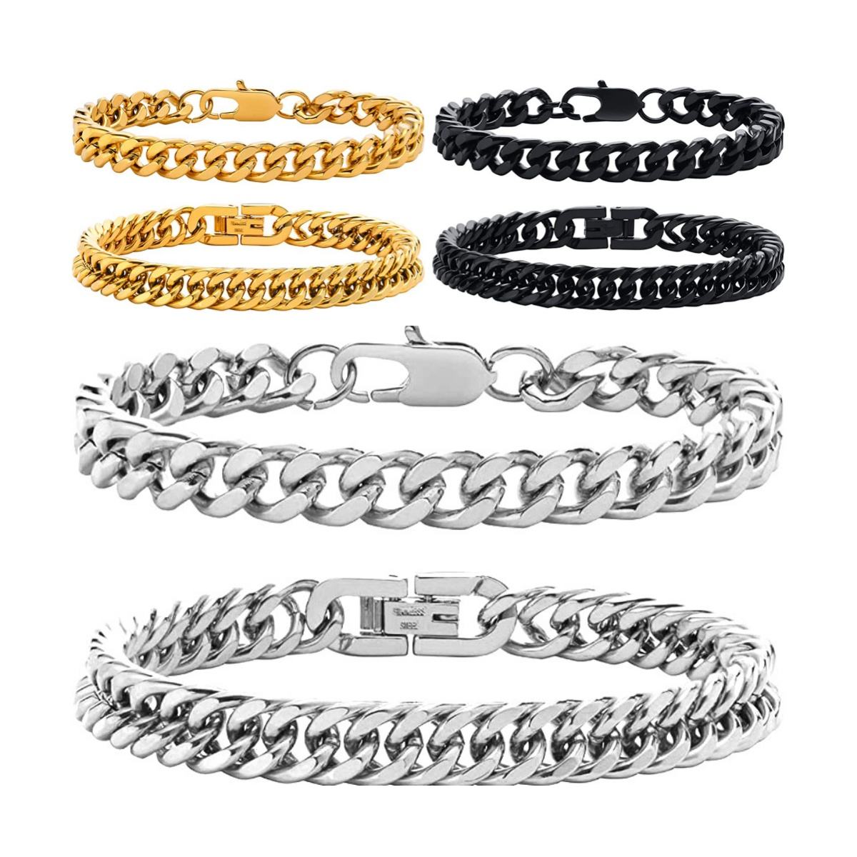 316l Stainless Steel Cuban Link Bracelet for Men Women
