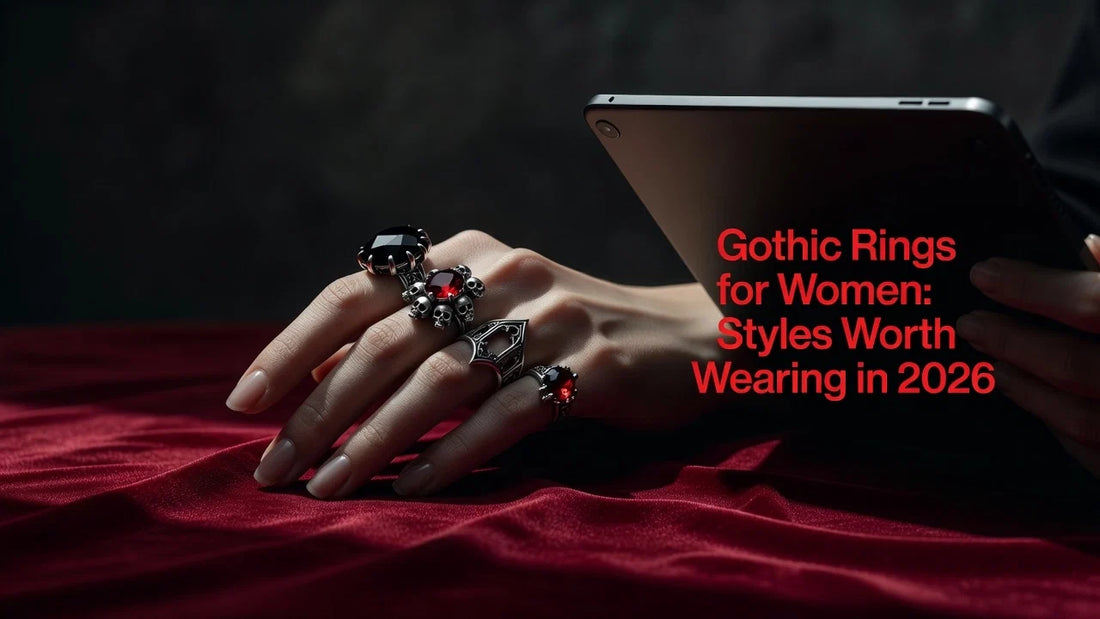 Professional header image for list-based article: Gothic Rings for Women: Styles Worth Wearing in 2026