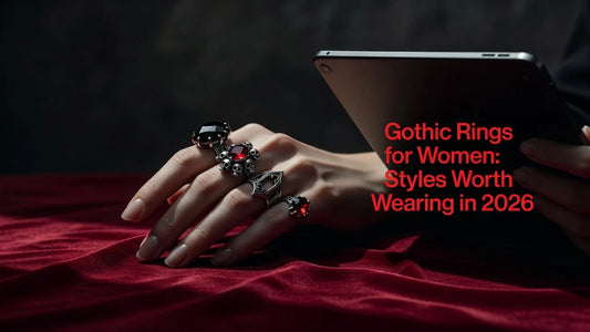 Professional header image for list-based article: Gothic Rings for Women: Styles Worth Wearing in 2026