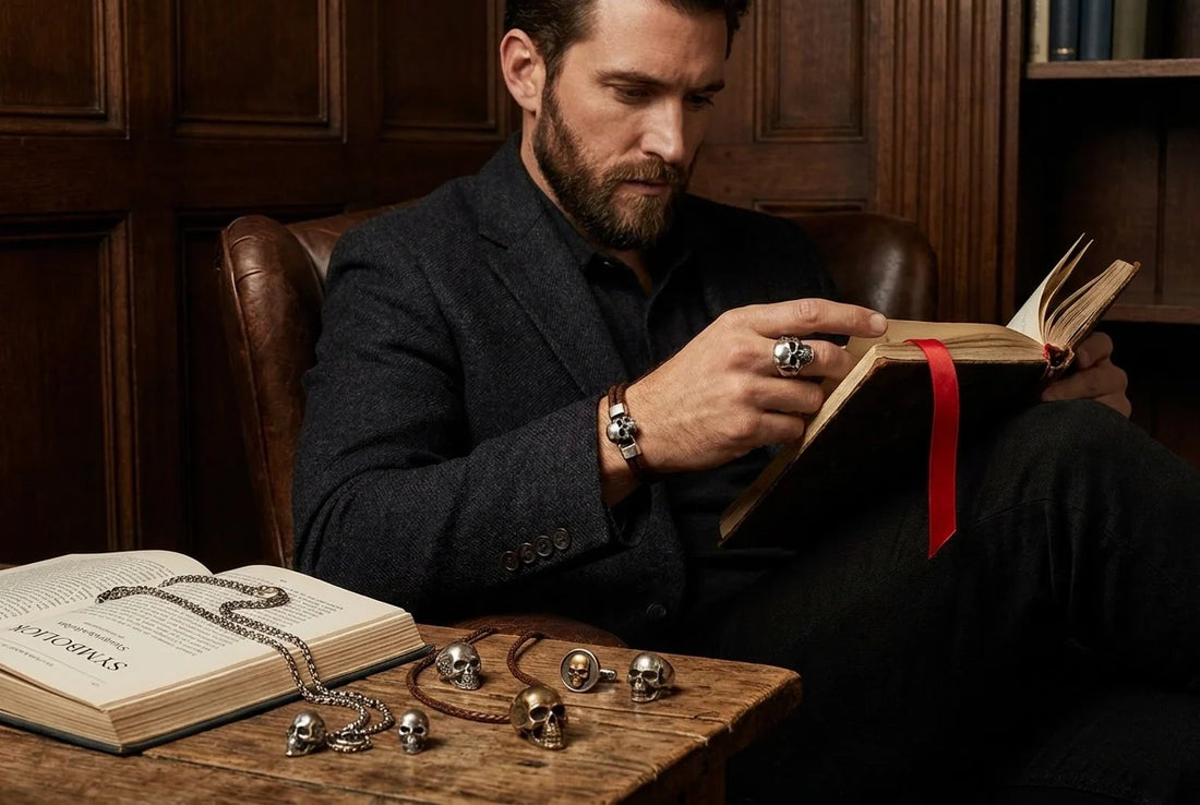 Professional header image for list-based article: Skull Jewellery for Men: Styles, Symbolism and How to Wea...