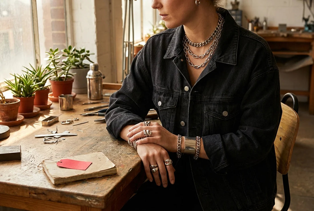 Professional header image for list-based article: Stainless Steel Jewellery for Women: Bold Pieces Beyond t...