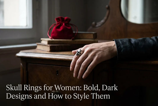 Professional header image for list-based article: Skull Rings for Women: Bold, Dark Designs and How to Styl...