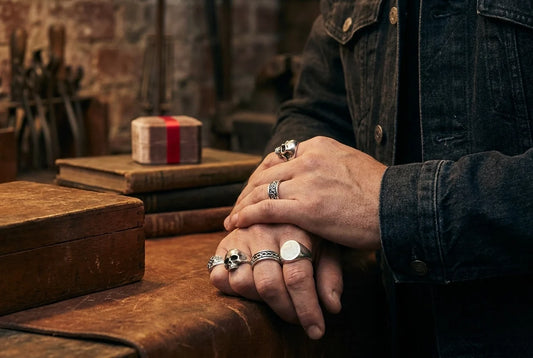 Professional header image for list-based article: Men's Silver Rings: Styles, Materials and How to Wear Them