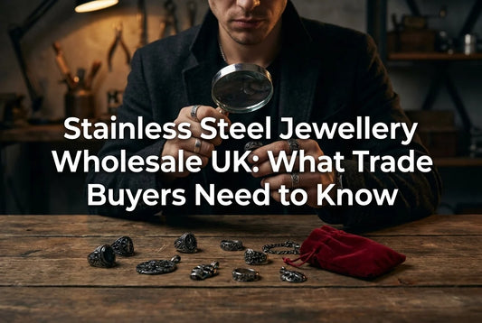 Professional header image for list-based article: Stainless Steel Jewellery Wholesale UK: What Trade Buyers...