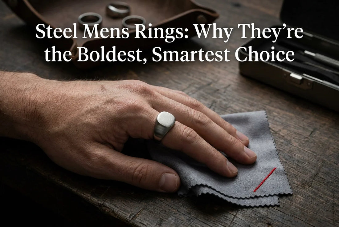 Professional header image for list-based article: Steel Mens Rings: Why They're the Boldest, Smartest Choice