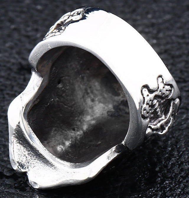 Men's Titanium Steel Ring Zircon Skull Head Biker Jewellery