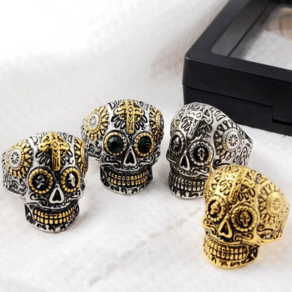Biker Skull Ring for Men 316L Stainless Steel Hiphop Punk Style