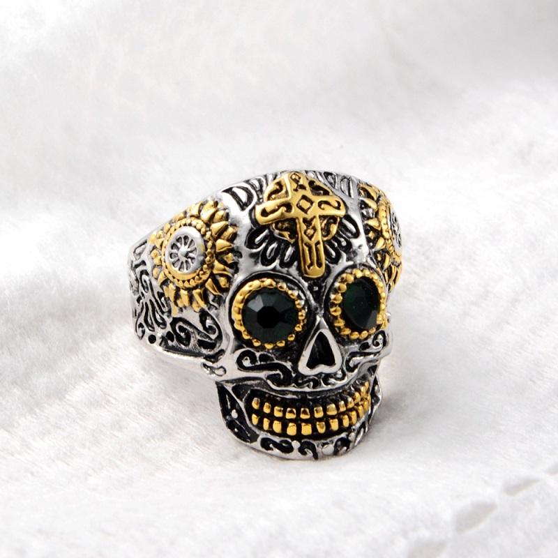 Biker Skull Ring for Men 316L Stainless Steel Hiphop Punk Style