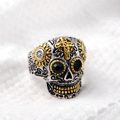 Biker Skull Ring for Men 316L Stainless Steel Hiphop Punk Style