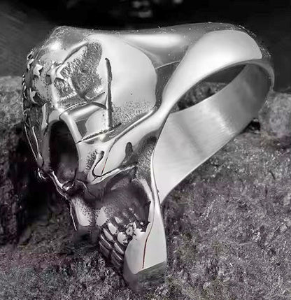 Bone Crusher Rock Demon Charm Skull Jewellery 316l Mens Punk Stainless Steel Ring
