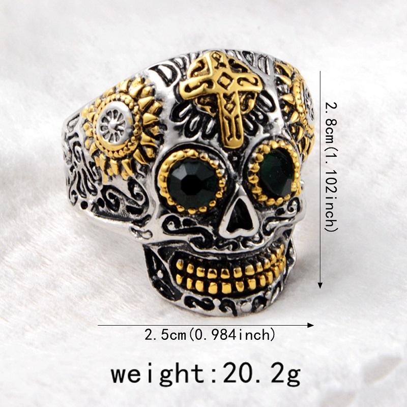 Biker Skull Ring for Men 316L Stainless Steel Hiphop Punk Style