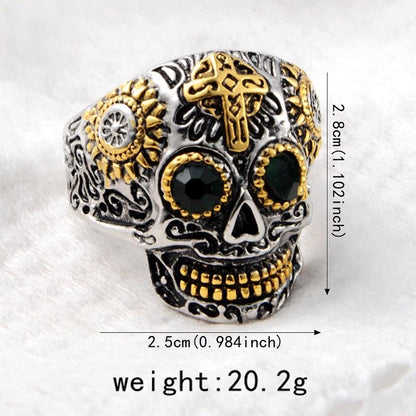 Biker Skull Ring for Men 316L Stainless Steel Hiphop Punk Style