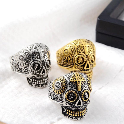 Biker Skull Ring for Men 316L Stainless Steel Hiphop Punk Style