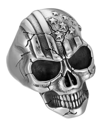 Bone Crusher Rock Demon Charm Skull Jewellery 316l Mens Punk Stainless Steel Ring