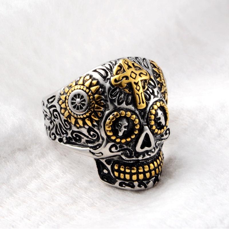 Biker Skull Ring for Men 316L Stainless Steel Hiphop Punk Style