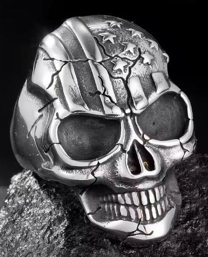 Bone Crusher Rock Demon Charm Skull Jewellery 316l Mens Punk Stainless Steel Ring