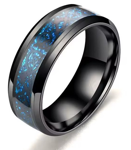 316L Stainless Steel Dragon Grain Rings Bands Jewellery for Women and Men