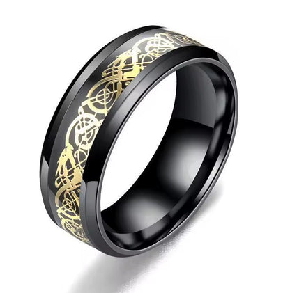 316L Stainless Steel Dragon Grain Rings Bands Jewellery for Women and Men