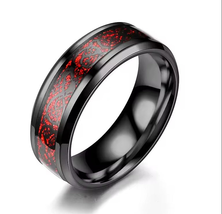 316L Stainless Steel Dragon Grain Rings Bands Jewellery for Women and Men