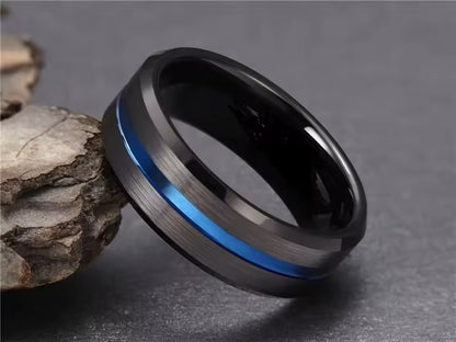 Two Tone Plated Matt Polish 316l Titanium Stainless Steel Band Unisex Ring