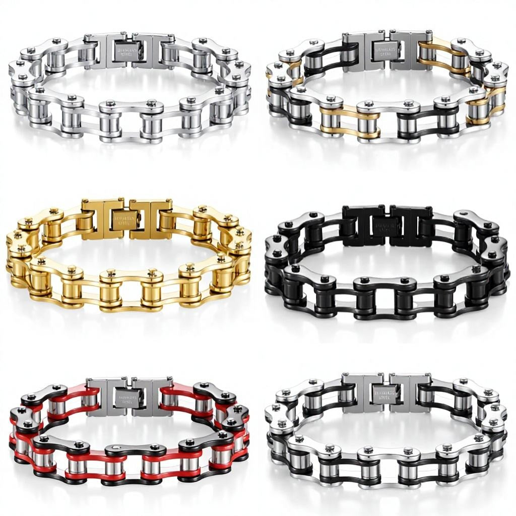 316l Stainless Steel Motorcycle Biker Chain Men's Bracelet for Men Women