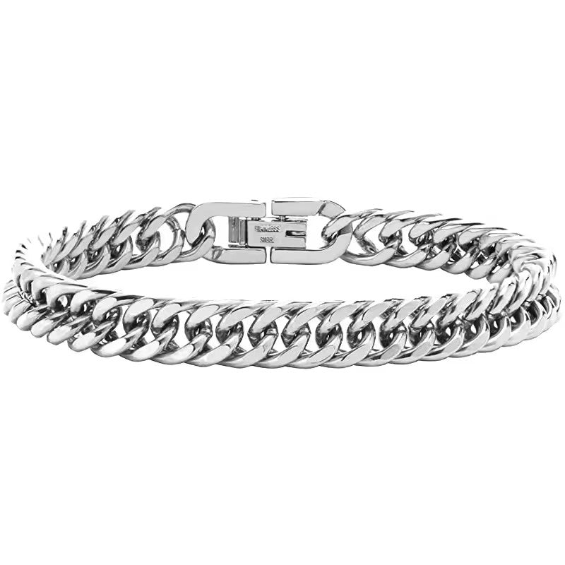 316l Stainless Steel Cuban Link Bracelet for Men Women
