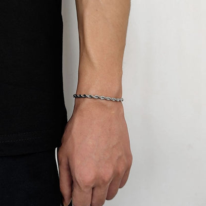 316L Stainless Steel Rope Link Chain Bracelet for Men Women