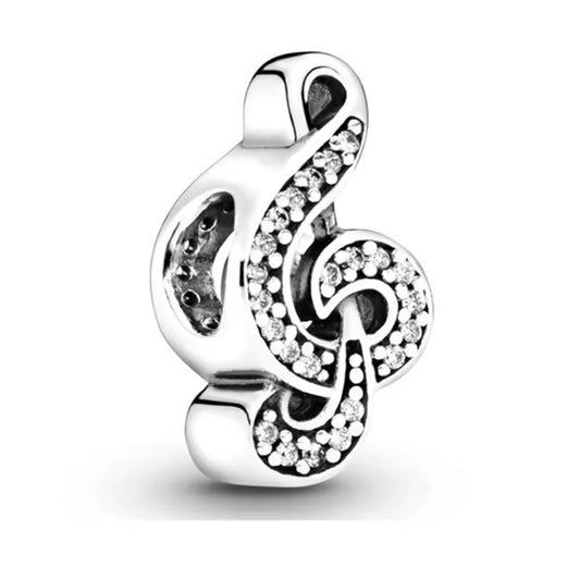 Silver Plated Musical Note Charm  Snake Chain Bracelet Gift for Her Music Lover