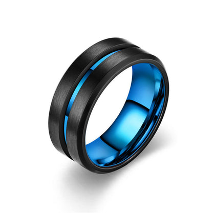 Two Tone Plated Matt Polish 316l Titanium Stainless Steel Band Unisex Ring