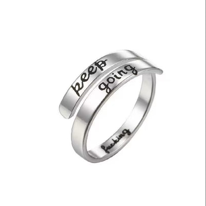 316L Stainless Steel Ring Classic Engraved Insperational Ring Unisex Adjustable
