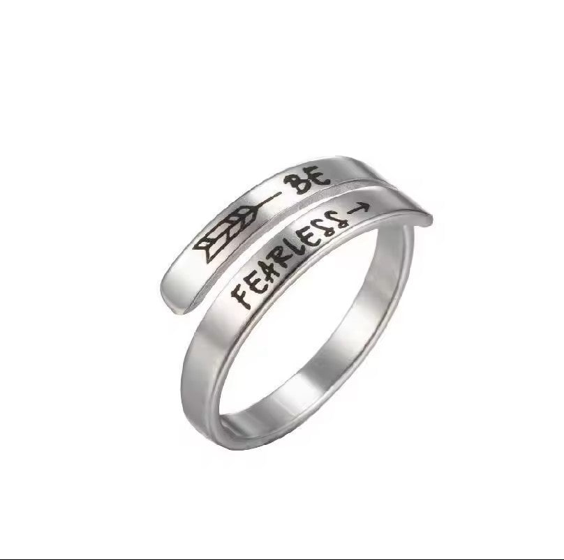 316L Stainless Steel Ring Classic Engraved Insperational Ring Unisex Adjustable