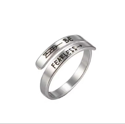316L Stainless Steel Ring Classic Engraved Insperational Ring Unisex Adjustable