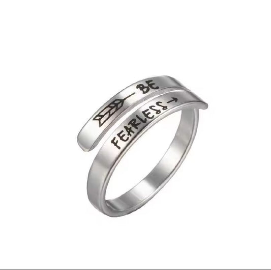 316L Stainless Steel Ring Classic Engraved Insperational Ring Unisex Adjustable