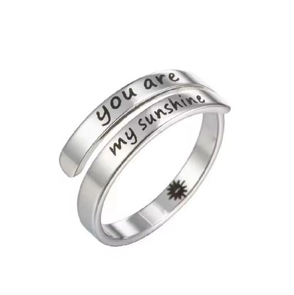 316L Stainless Steel Ring Classic Engraved Insperational Ring Unisex Adjustable